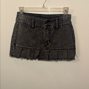 Black Denim Micro Mini Skirt